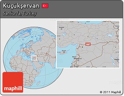 Gray Location Map of Küçükşervan