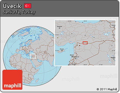 Gray Location Map of Üvecik
