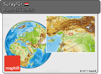 Physical Location Map of Surayḩūr
