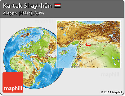 Physical Location Map of Kartak Shaykhān