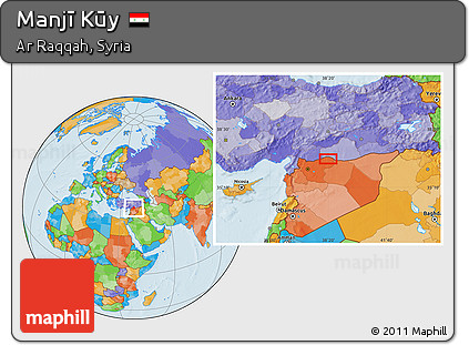 Political Location Map of Manjī Kūy