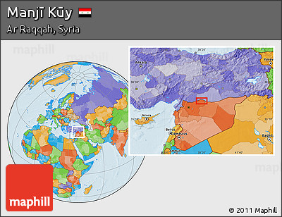 Political Location Map of Manjī Kūy