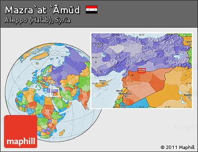 Political Location Map of Mazra`at `Āmūd