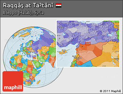 Political Location Map of Raqqāş At Taḩtānī