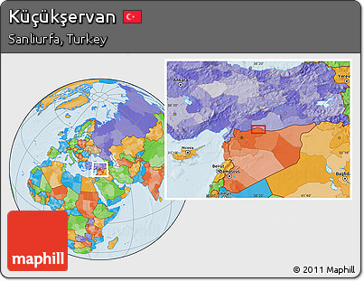 Political Location Map of Küçükşervan