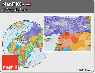 Political Location Map of Manjī Kūy