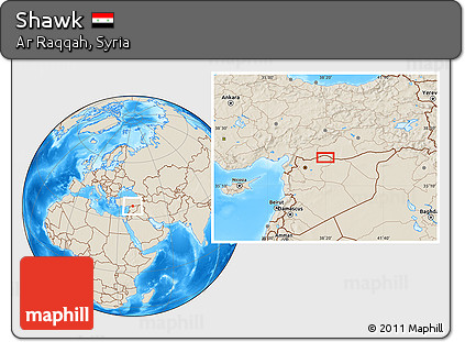 Shaded Relief Location Map of Shawk
