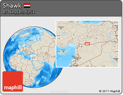 Shaded Relief Location Map of Shawk