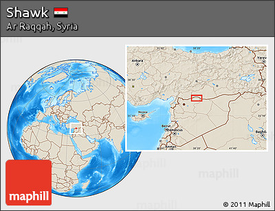 Shaded Relief Location Map of Shawk