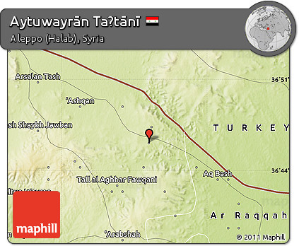 Physical Map of Aytuwayrān Taḩtānī