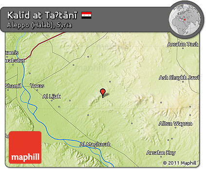 Physical Map of Kalīd At Taḩtānī