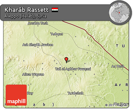 Physical Map of Kharāb Rassett