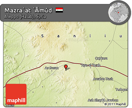 Physical Map of Mazra`at `Āmūd