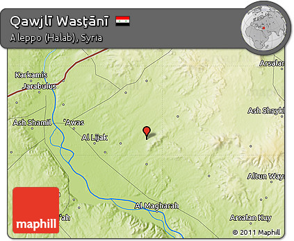Physical Map of Qawjlī Wasţānī