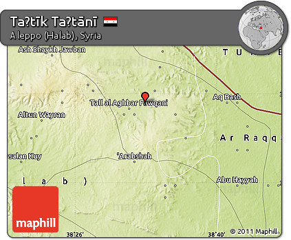 Physical Map of Taḩtīk Taḩtānī