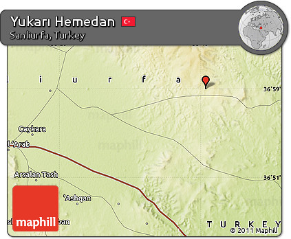 Physical Map of Yukarı Hemedan