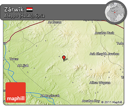 Physical Map of Zārwīk