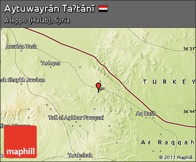Physical Map of Aytuwayrān Taḩtānī