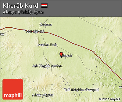 Physical Map of Kharāb Kurd