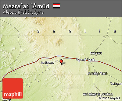 Physical Map of Mazra`at `Āmūd