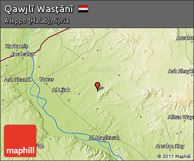 Physical Map of Qawjlī Wasţānī