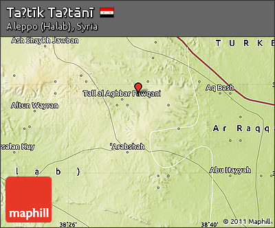 Physical Map of Taḩtīk Taḩtānī