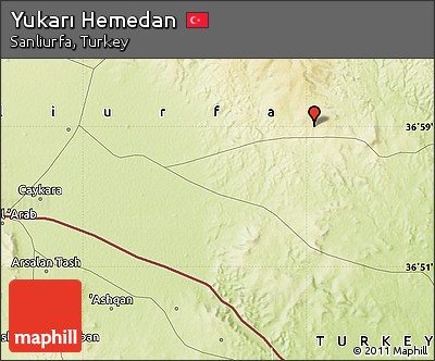 Physical Map of Yukarı Hemedan