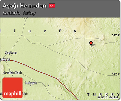 Physical Map of Aşağı Hemedan