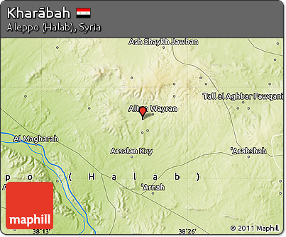 Physical Map of Kharābah