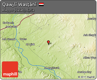 Physical Map of Qawjlī Wasţānī