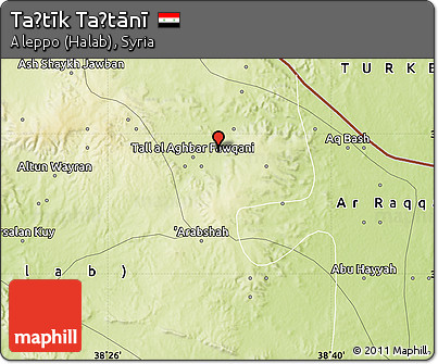Physical Map of Taḩtīk Taḩtānī