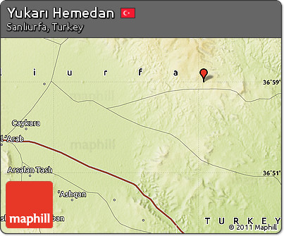 Physical Map of Yukarı Hemedan