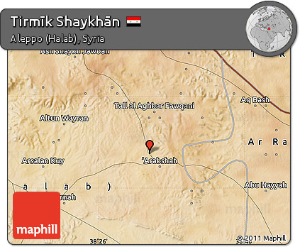 Satellite Map of Tirmīk Shaykhān
