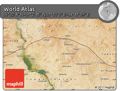 Satellite Map of the Area around 36° 47' 25" N, 38° 19' 30" E