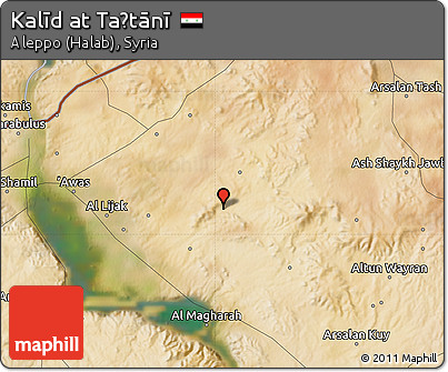 Satellite Map of Kalīd At Taḩtānī