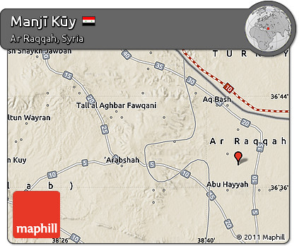 Shaded Relief Map of Manjī Kūy