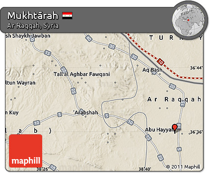 Shaded Relief Map of Mukhtārah