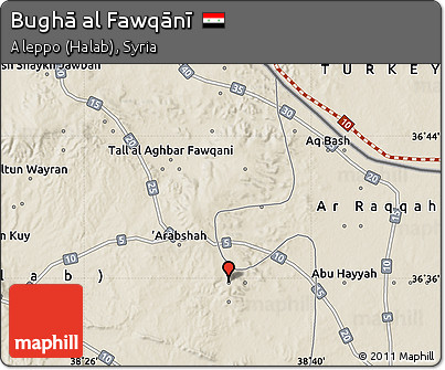 Shaded Relief Map of Bughā Al Fawqānī