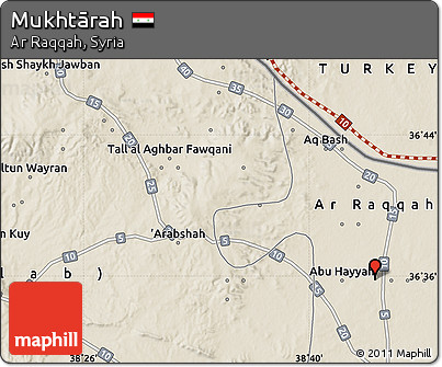 Shaded Relief Map of Mukhtārah