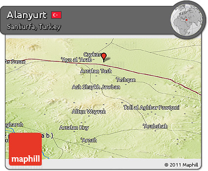 Physical Panoramic Map of Alanyurt