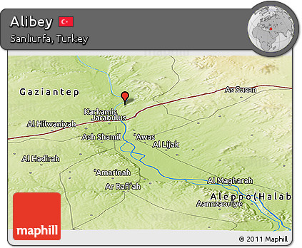 Physical Panoramic Map of Alibey