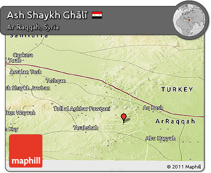 Physical Panoramic Map of Ash Shaykh Ghālī