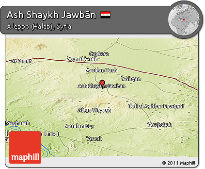 Physical Panoramic Map of Ash Shaykh Jawbān