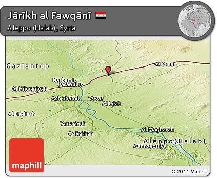 Physical Panoramic Map of Jārīkh Al Fawqānī