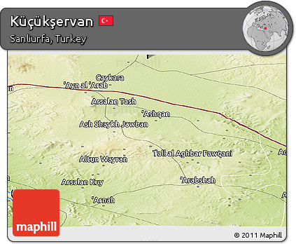 Physical Panoramic Map of Küçükşervan