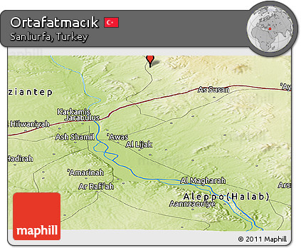 Physical Panoramic Map of Ortafatmacık