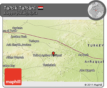 Physical Panoramic Map of Taḩtīk Taḩtānī