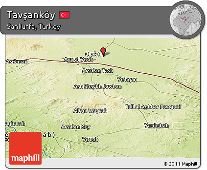 Physical Panoramic Map of Tavşanköy