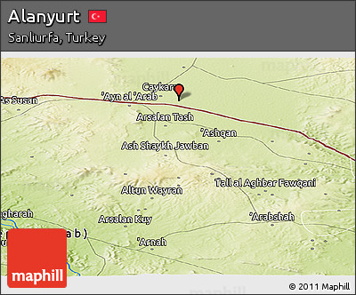 Physical Panoramic Map of Alanyurt