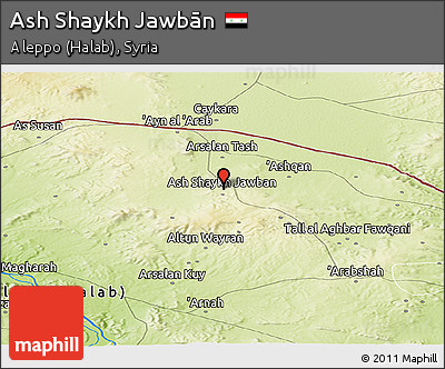 Physical Panoramic Map of Ash Shaykh Jawbān
